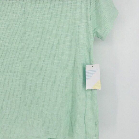 Z by Zella T Shirt Girls Size L 10-12 Green Knotted Back Detail Short Sleeve - Picture 4 of 7